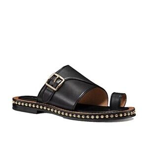 Coach Women’s Alexa Slide Sandals size 7.5 Black Genuine Leather